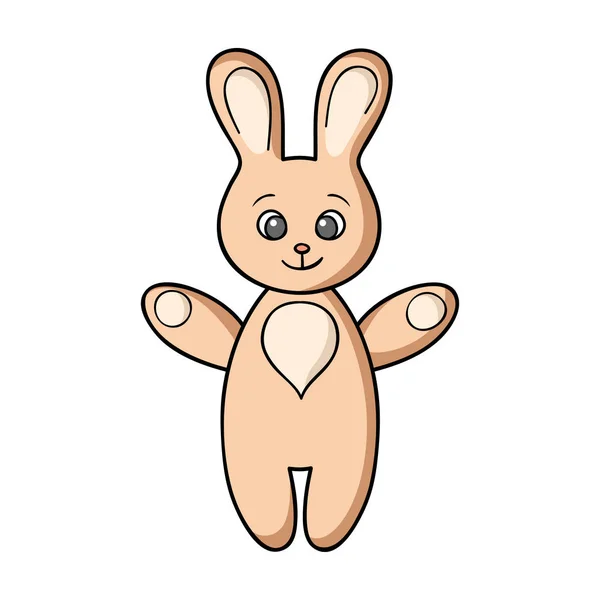Tavşan oyuncak simgesi beyaz arka plan üzerinde izole karikatür tarzı. Sembol stok vektör çizim bebek d.. — Stok Vektör