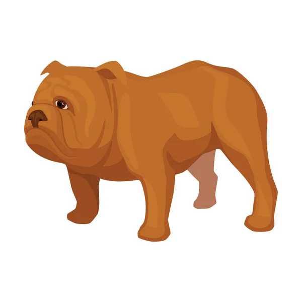 Icône de bulldog anglais en style dessin animé isolé sur fond blanc. Angleterre pays symbole illustration vectorielle de stock . — Image vectorielle