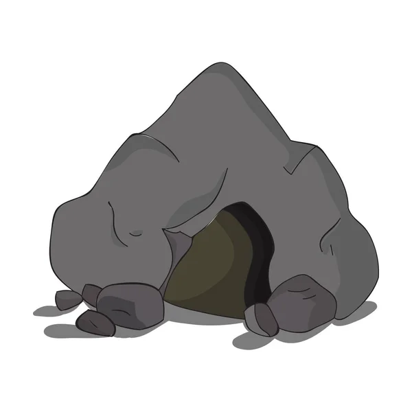 Icône de grotte en style dessin animé isolé sur fond blanc. Illustration vectorielle de l'âge de pierre . — Image vectorielle