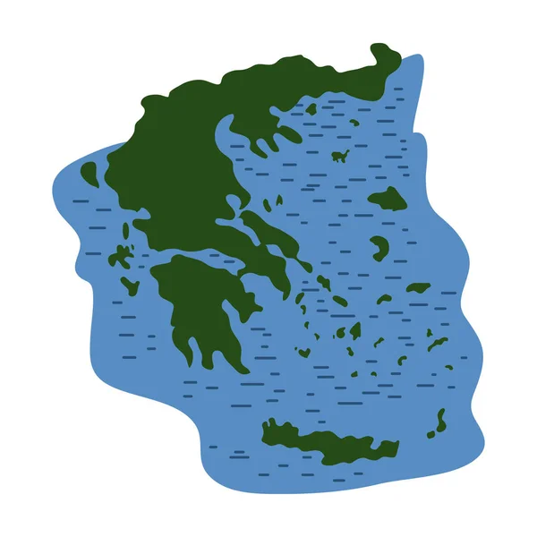 Grecia icono de territorio en estilo de dibujos animados aislado sobre fondo blanco. Grecia símbolo stock vector ilustración . — Vector de stock