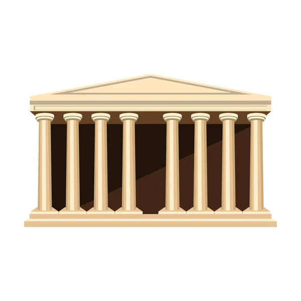 Icône de temple grec antique en style dessin animé isolé sur fond blanc. Grèce symbole illustration vectorielle de stock . — Image vectorielle