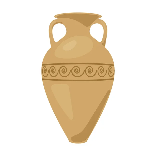 Greece amphora icon in cartoon style isolated on white background. Greece symbol stock vector illustration. — Stock Vector