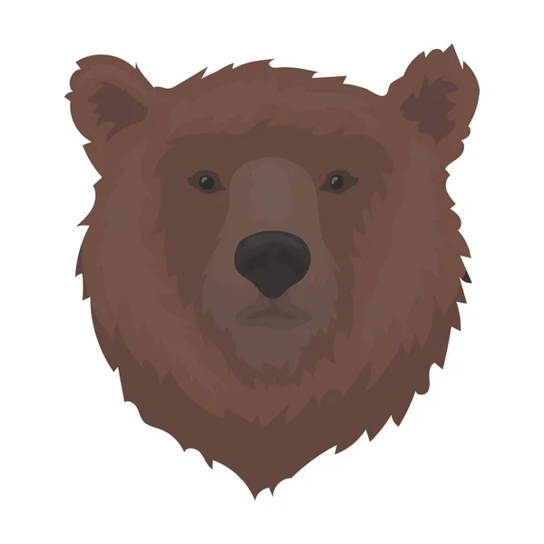 Icône de museau d'ours brun en style dessin animé isolé sur fond blanc. Illustration vectorielle du symbole du pays russe . — Image vectorielle