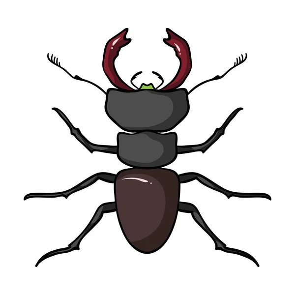 Icono de hormiga roja del bosque en estilo de dibujos animados aislado sobre fondo blanco. Ilustración de vector de stock de símbolos de insectos . — Archivo Imágenes Vectoriales