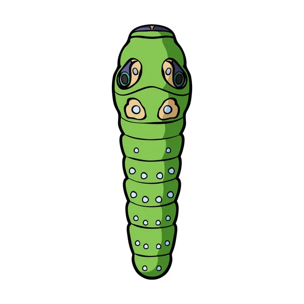 Caterpillar pictogram in cartoon stijl geïsoleerd op een witte achtergrond. Insecten symbool voorraad vectorillustratie. — Stockvector