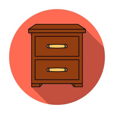 Düz stil beyaz arka plan üzerinde izole başucundaki simgesini. Mobilya ve ev iç sembol stok illüstrasyon vektör.