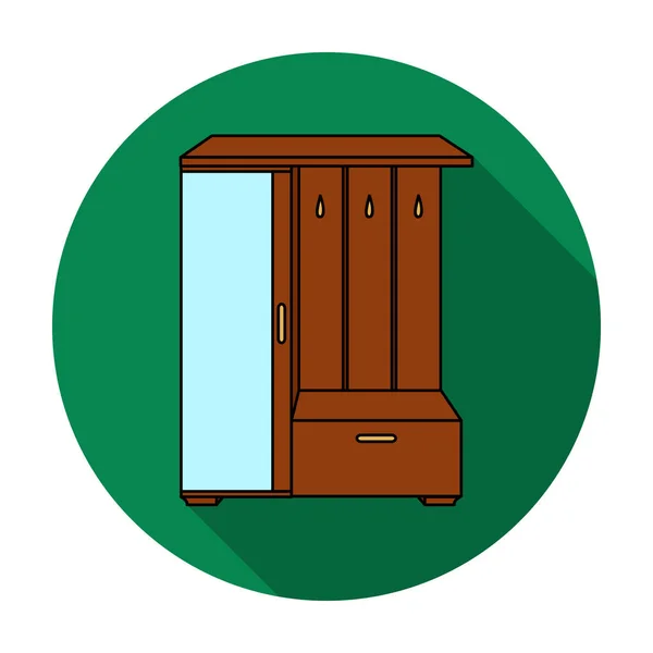 Icono de armario vestíbulo en estilo plano aislado sobre fondo blanco. Muebles y hogar símbolo interior stock vector ilustración . — Archivo Imágenes Vectoriales