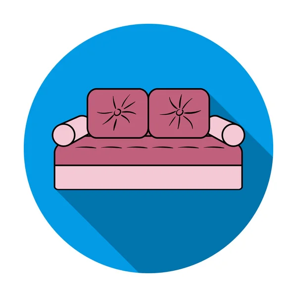 Couch icon in flat style isolated on white background. Furniture and home interior symbol stock vector illustration. — Stock Vector