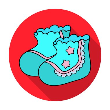 Bebek çorap simgesini düz stil beyaz arka plan üzerinde izole. Sembol stok vektör çizim bebek d..
