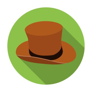 Düz stil beyaz arka plan üzerinde izole simgesinde silindir şapka. İngiltere'de ülke sembol stok vektör çizim.