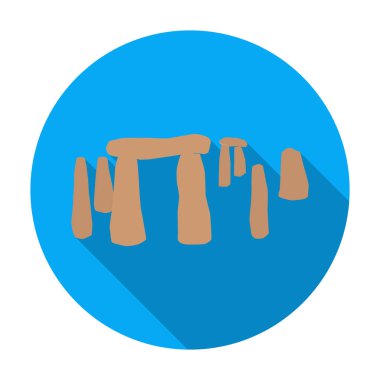 Düz stil beyaz arka plan üzerinde izole İngilizce taş anıtın simgesini. İngiltere'de ülke sembol stok vektör çizim.