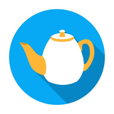 Düz stil beyaz arka plan üzerinde izole çaydanlık simgesini. İngiltere'de ülke sembol stok vektör çizim.