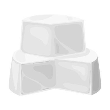 Tek renkli stil beyaz arka plan üzerinde izole yumuşak peynir simgesini. Süt ürünü ve tatlı sembol stok illüstrasyon vektör.