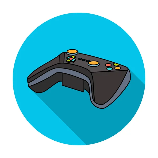 Controller di gioco per l'icona della realtà virtuale in stile piatto isolato su sfondo bianco. Simbolo realtà virtuale stock illustrazione vettoriale . — Vettoriale Stock