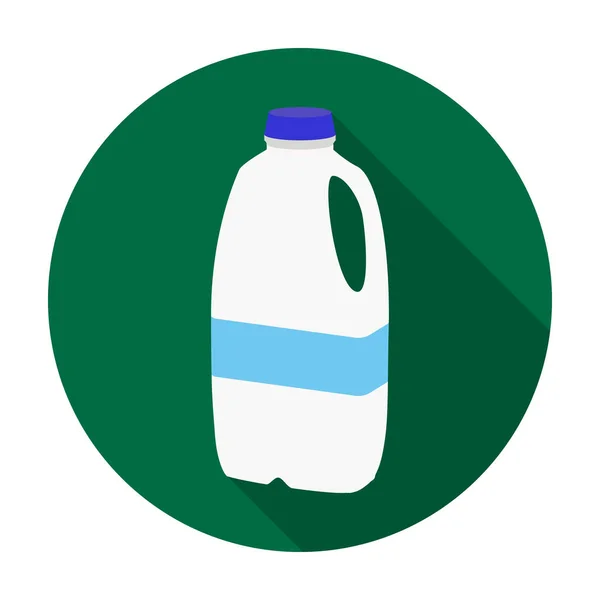 Gallon kunststof melk fles pictogram in vlakke stijl geïsoleerd op een witte achtergrond. Melkproduct en zoete symbool voorraad vector illustratie. — Stockvector