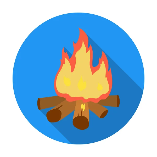 Lagerfeuer der Steinzeit-Ikone in flachem Stil isoliert auf weißem Hintergrund. Steinzeit Symbol Aktienvektor Illustration. — Stockvektor