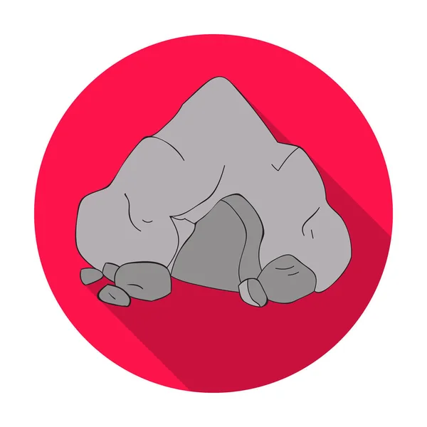 Icône de grotte dans un style plat isolé sur fond blanc. Illustration vectorielle de l'âge de pierre . — Image vectorielle