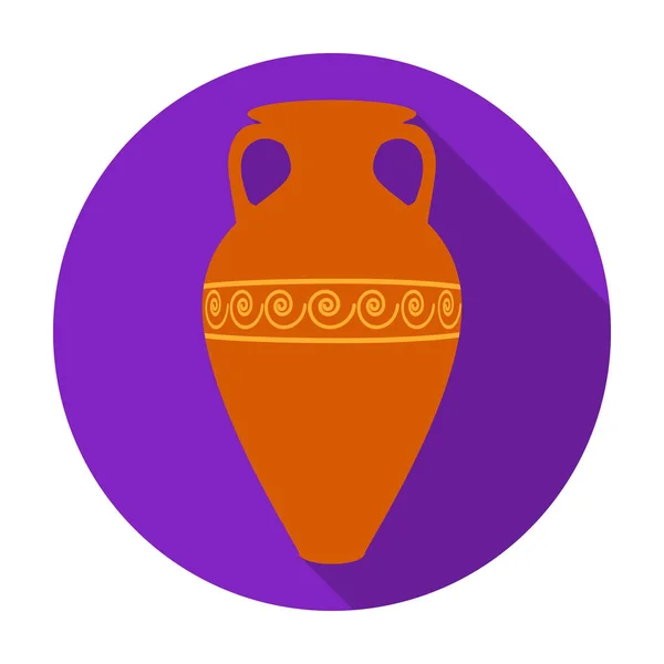 Grekland amphora ikonen i platt stil isolerad på vit bakgrund. Grekland symbol lager vektorillustration. — Stock vektor