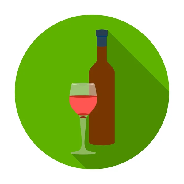 Czerwone wino icon w płaski na białym tle. Grecja symbol Stockowa ilustracja wektorowa. — Wektor stockowy