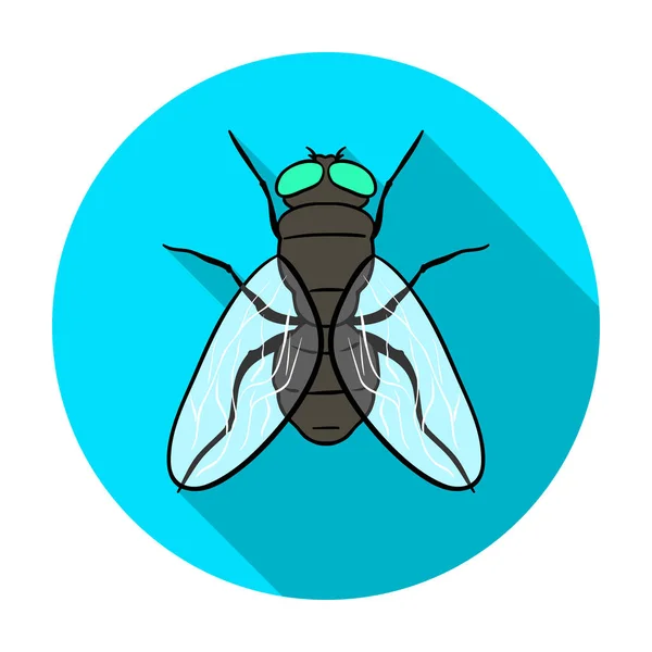 Elszigetelt fehér background lapos stílusú fly ikonra. Rovarok szimbólum vektor stock illusztráció. — Stock Vector