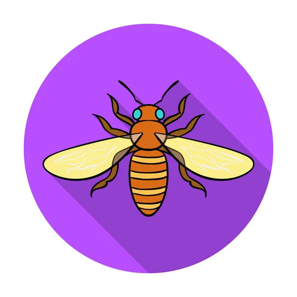 Бджолиний значок у плоскому стилі ізольований на білому тлі. Комахи символізують запас Векторні ілюстрації . — стоковий вектор