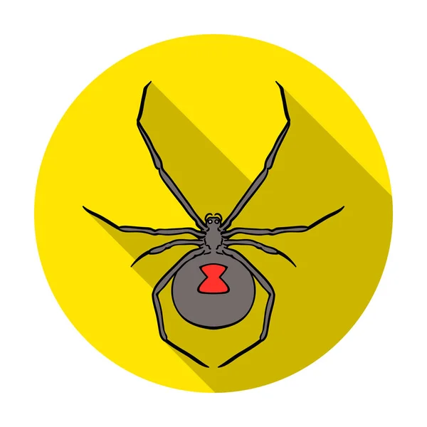 Zwarte weduwe spin pictogram in vlakke stijl geïsoleerd op een witte achtergrond. Insecten symbool voorraad vectorillustratie. — Stockvector