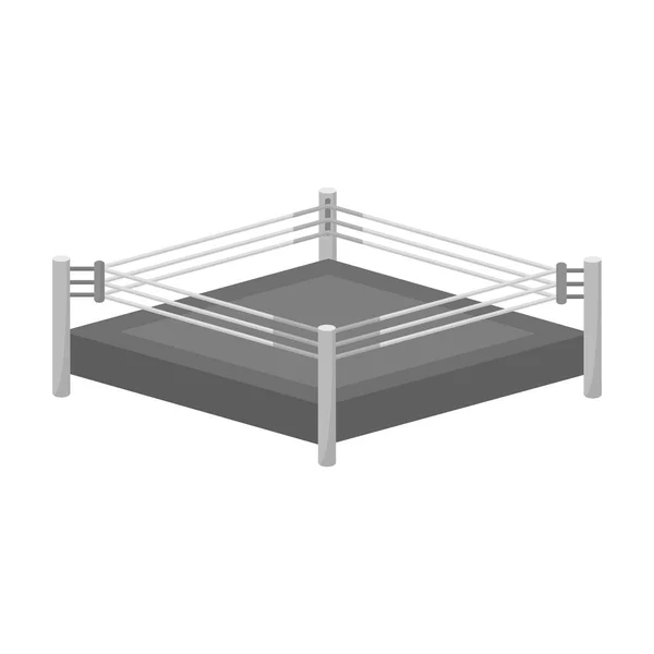 Ícone de anel de boxe em estilo monocromático isolado no fundo branco. Ilustração vetorial de estoque de símbolo de boxe . —  Vetores de Stock