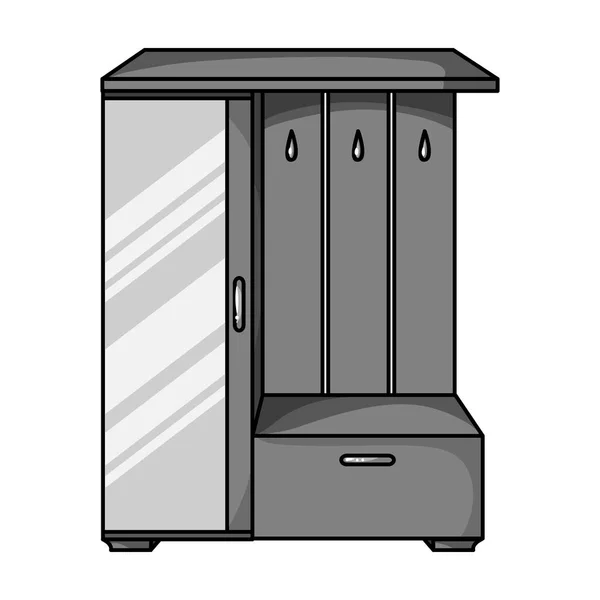 Icono de armario vestíbulo en estilo monocromo aislado sobre fondo blanco. Muebles y hogar símbolo interior stock vector ilustración . — Vector de stock