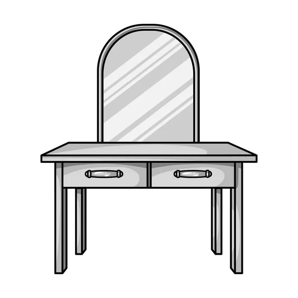 Tocador icono en estilo monocromo aislado sobre fondo blanco. Muebles y hogar símbolo interior stock vector ilustración . — Vector de stock