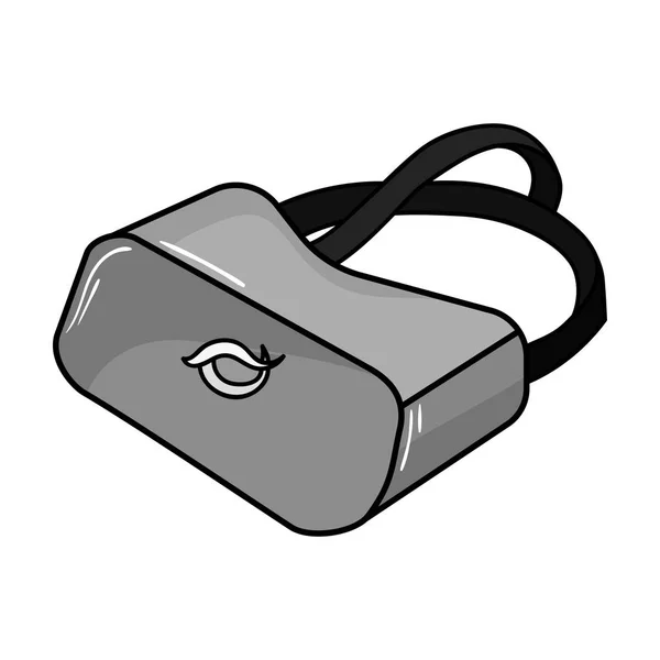Icono de gafas de realidad virtual en estilo monocromo aislado sobre fondo blanco. Ilustración de vector de stock de símbolo de realidad virtual . — Archivo Imágenes Vectoriales