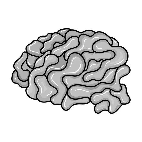 モノクロ スタイル白い背景で隔離の仮想現実アイコンの脳。仮想現実のシンボル株式ベクトル図. — ストックベクタ