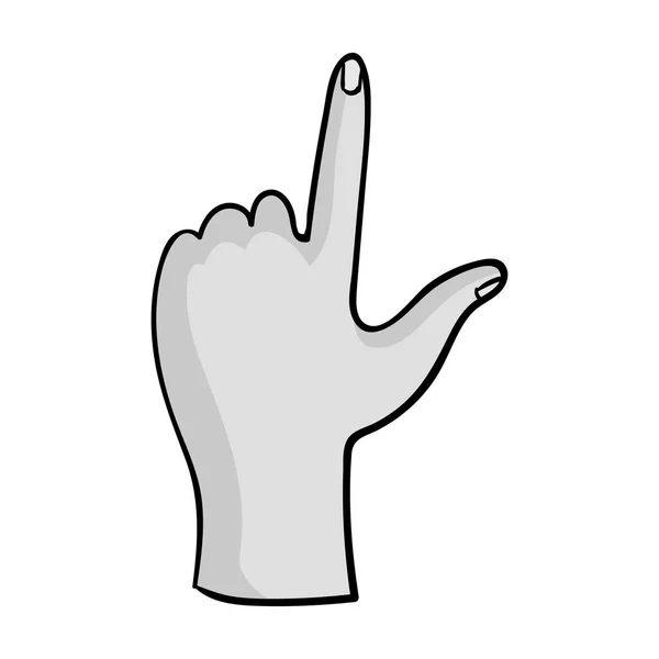 Kézjelre touch elszigetelt fehér háttér, fekete-fehér stílusban. Virtuális valóság szimbólum vektor stock illusztráció. — Stock Vector