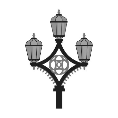 Tek renkli stil beyaz arka plan üzerinde izole sokak ışık simgesini. İngiltere'de ülke sembol stok vektör çizim.