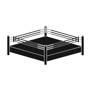 Boks halka izole beyaz arka plan üzerinde siyah stil simgesinde. Boks sembol stok vektör çizim.