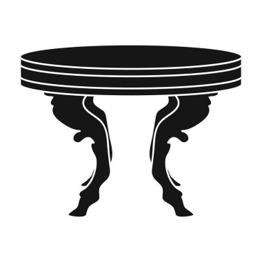 Barok tablo simge siyah stil beyaz arka plan üzerinde izole içinde. Mobilya ve ev iç sembol stok illüstrasyon vektör.