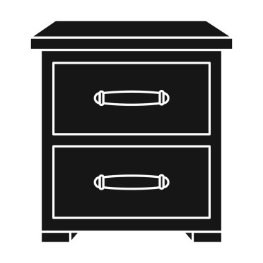 Başucundaki simge siyah stil beyaz arka plan üzerinde izole içinde. Mobilya ve ev iç sembol stok illüstrasyon vektör.