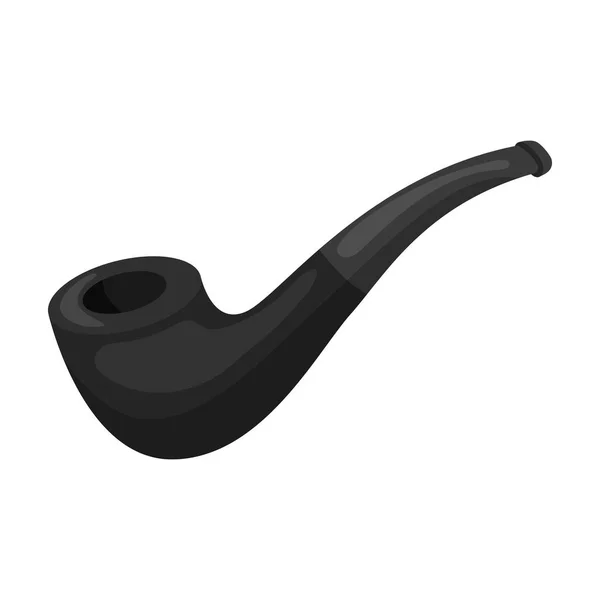 Icône de pipe à tabac dans un style monochrome isolé sur fond blanc. Pirates symbole illustration vectorielle de stock . — Image vectorielle