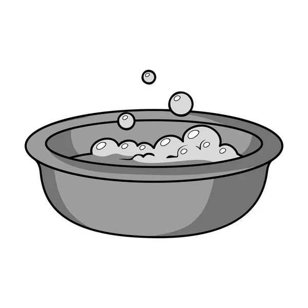 Baby bath icon in monochrome style isolated on white background. Baby born symbol stock vector illustration. — Stock Vector