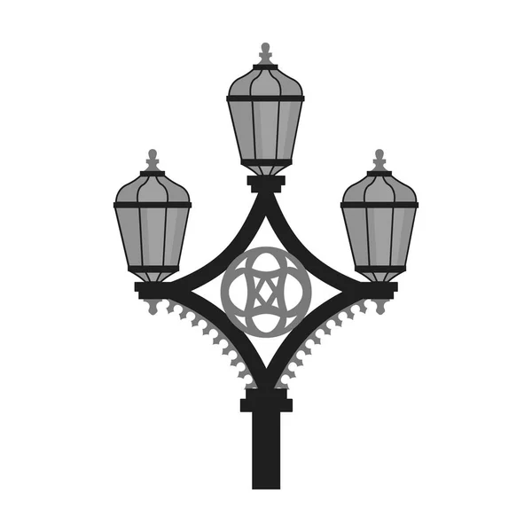 Icône de réverbère dans un style monochrome isolé sur fond blanc. Angleterre pays symbole illustration vectorielle de stock . — Image vectorielle