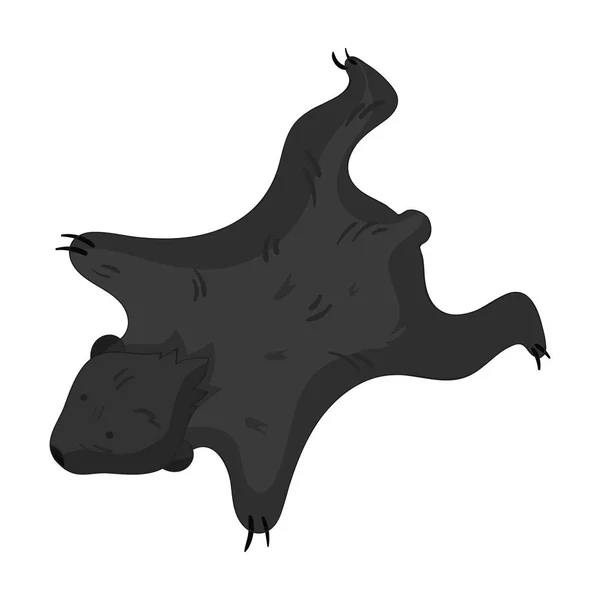 Icono de piel de oso en estilo monocromo aislado sobre fondo blanco. Edad de piedra símbolo stock vector ilustración . — Archivo Imágenes Vectoriales
