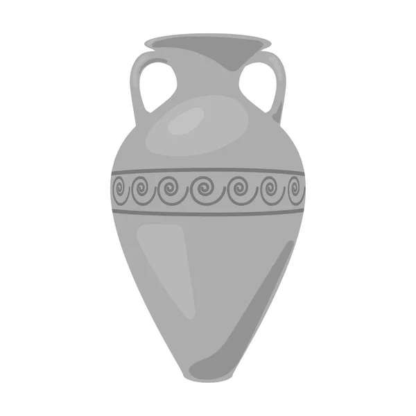 Griekenland Amfora pictogram in zwart-wit stijl geïsoleerd op een witte achtergrond. Griekenland symbool voorraad vectorillustratie. — Stockvector