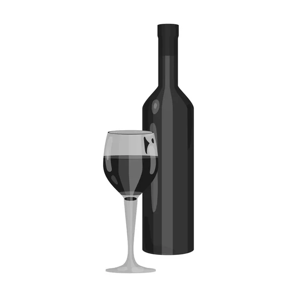 Icono del vino tinto en estilo monocromo aislado sobre fondo blanco. Grecia símbolo stock vector ilustración . — Vector de stock