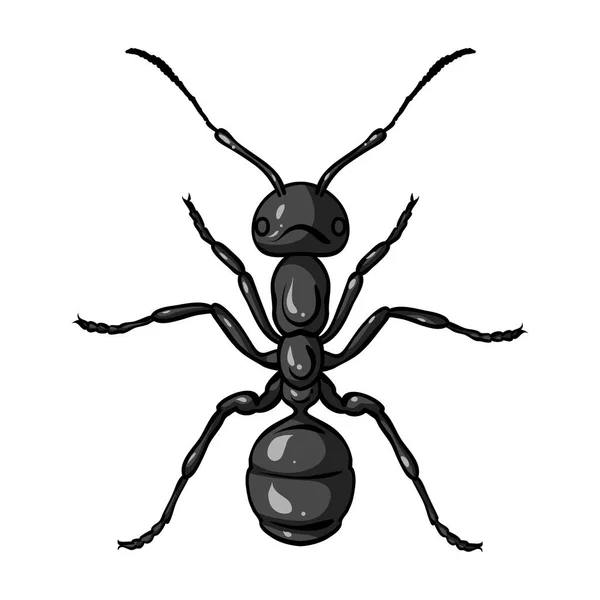 Ant pictogram in zwart-wit stijl geïsoleerd op een witte achtergrond. Insecten symbool voorraad vectorillustratie. — Stockvector