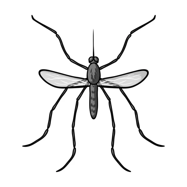 Icono de mosquito en estilo monocromo aislado sobre fondo blanco. Ilustración de vector de stock de símbolos de insectos . — Vector de stock