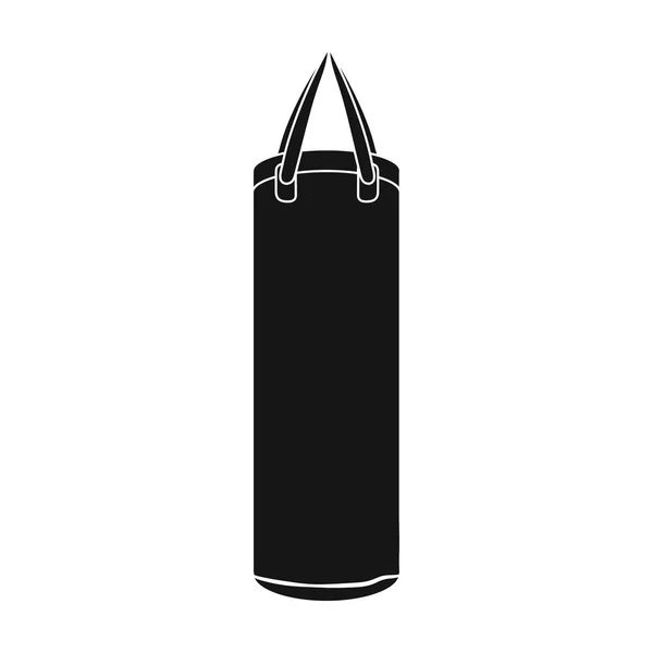Boxeo icono del saco de boxeo en estilo negro aislado sobre fondo blanco. Boxeo símbolo stock vector ilustración . — Archivo Imágenes Vectoriales