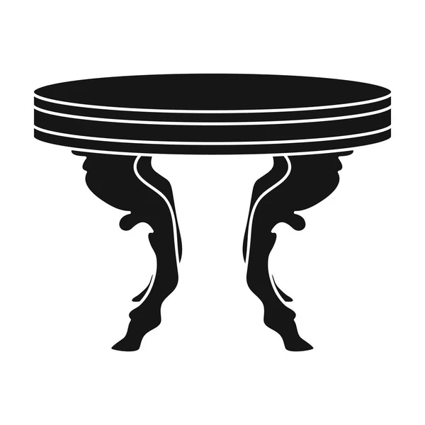 Μπαρόκ τραπέζι εικονίδιο σε μαύρο στυλ που απομονώνονται σε λευκό φόντο. Έπιπλα και σπίτι εσωτερικό σύμβολο απόθεμα διανυσματικά εικονογράφηση. — Διανυσματικό Αρχείο