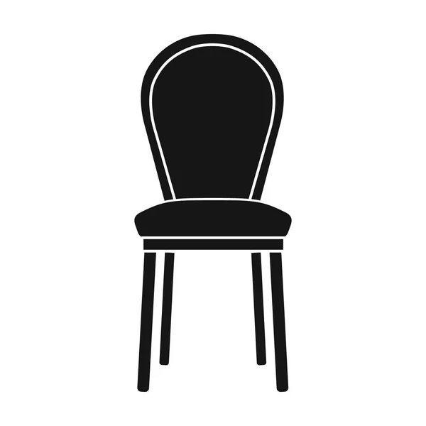 Classical chair icon in black style isolated on white background. Furniture and home interior symbol stock vector illustration. — Stock Vector