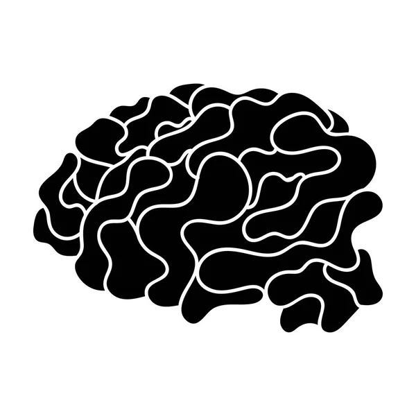Cerveau dans l'icône de réalité virtuelle dans un style noir isolé sur fond blanc. Image vectorielle du symbole de réalité virtuelle . — Image vectorielle