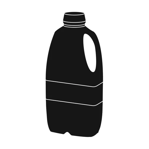 Gallone Kunststoff-Milchflasche Symbol im schwarzen Stil isoliert auf weißem Hintergrund. Milchprodukt und süßes Symbol Aktienvektor Illustration. — Stockvektor