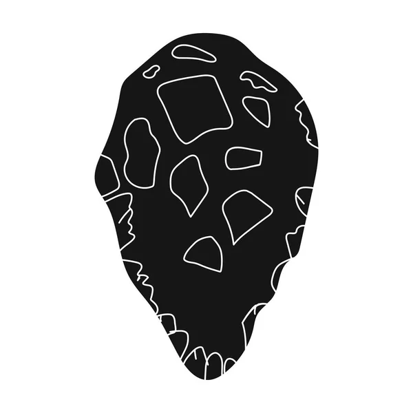Ikona nástroje kámen v černém stylu izolovaných na bílém pozadí. Doba kamenná symbol akcií vektorové ilustrace. — Stockový vektor